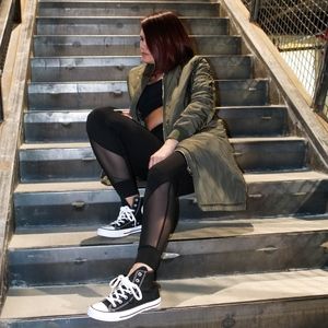 HIGH WAIST MESH ACCENT LEGGINGS